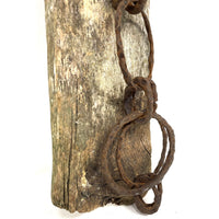 Vintage Maine Scallop Draggers Mounted on Rustic Wood - 19.5" H X 5" W