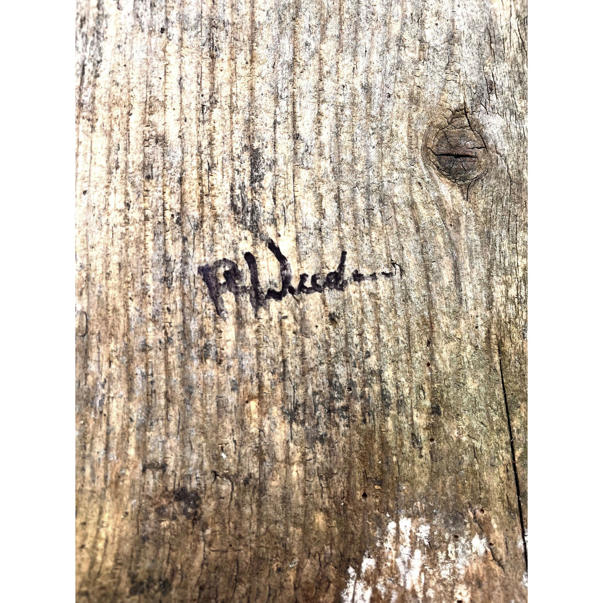 Vintage Maine Scallop Draggers Mounted on Rustic Wood - 19.5" H X 5" W