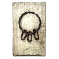 Vintage Maine Scallop Draggers Mounted on Rustic Wood - 9" H X 5.5" W