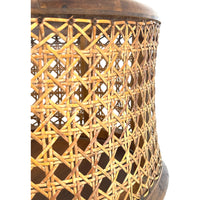 Vintage Wooden and Cane Basket - 18.5" H X 12.5" W X 14.5" L (Oval)