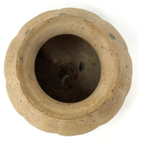 Chinese Ming Dynasty Martaban Beige Earthenware Pot - 6" H X 9" Diam.