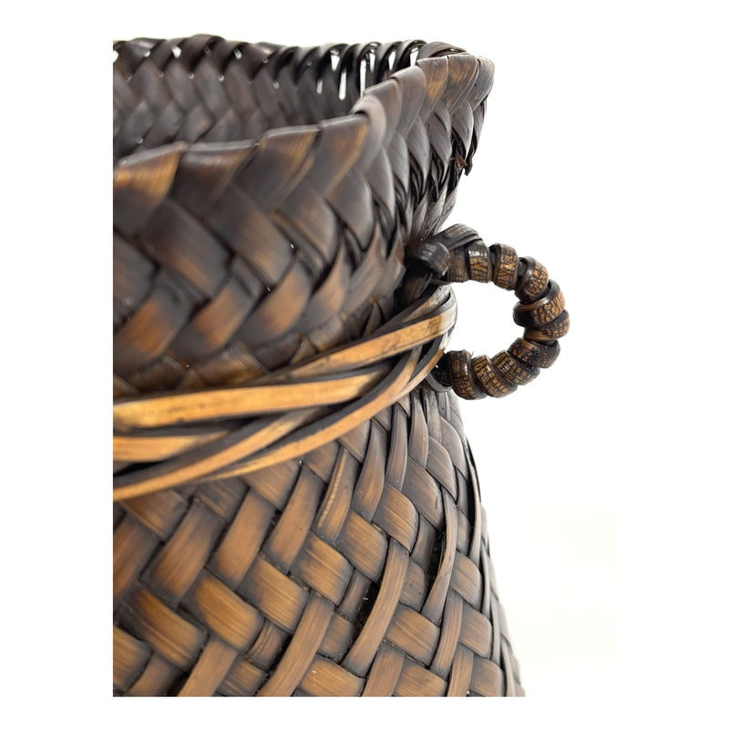 Small Intricately Woven Philippine Snail Basket