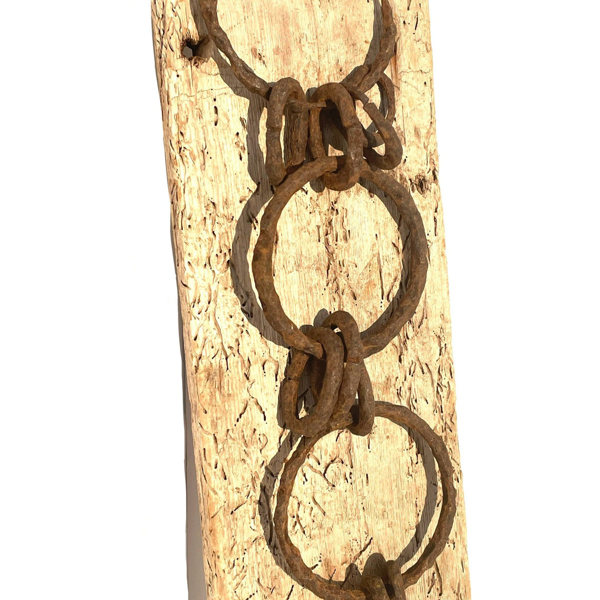 Vintage Maine Scallop Draggers Mounted on Rustic Wood - 35" H X 5" W