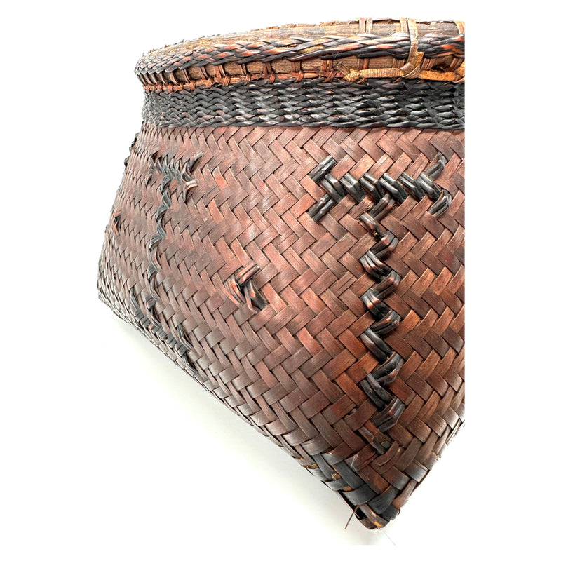 Vintage Philippine Intricately Woven Transitional Basket