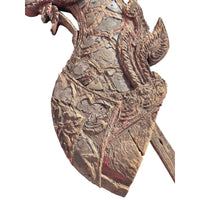 19th Century Thai Wooden Temple Dragon - 39" H x 11" W