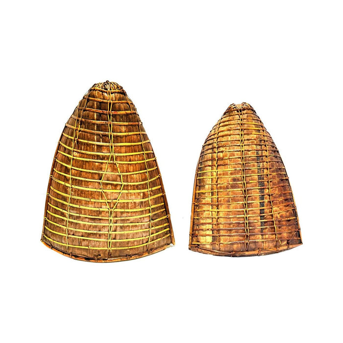 Two Tudung Baskets / Rain Shields from the Philippines - 20" & 28" H