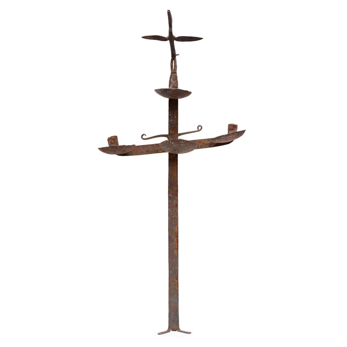 African Dogon/Bambara Iron Oil Lamp with Bird Finial from Mali.