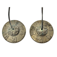 19th Century Tibetan Tingsha Cymbals with Stand - 3" Diam X 1" H