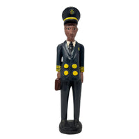 Baule Colon Statue from the Ivory Coast depicting a Male Pilot - 12" H
