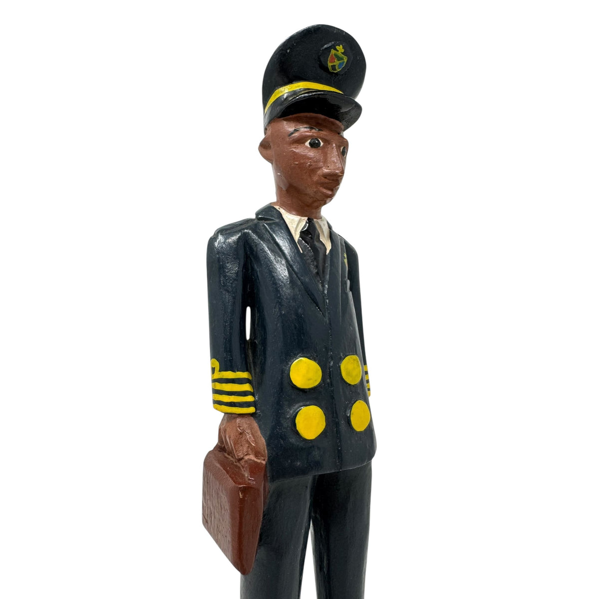Baule Colon Statue from the Ivory Coast depicting a Male Pilot - 12" H