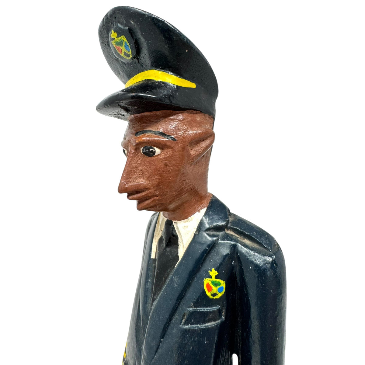 Baule Colon Statue from the Ivory Coast depicting a Male Pilot - 12" H