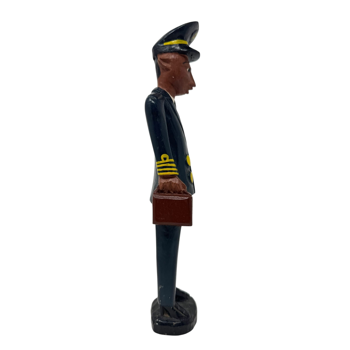Baule Colon Statue from the Ivory Coast depicting a Male Pilot - 12" H