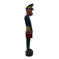 Baule Colon Statue from the Ivory Coast depicting a Male Pilot - 12" H