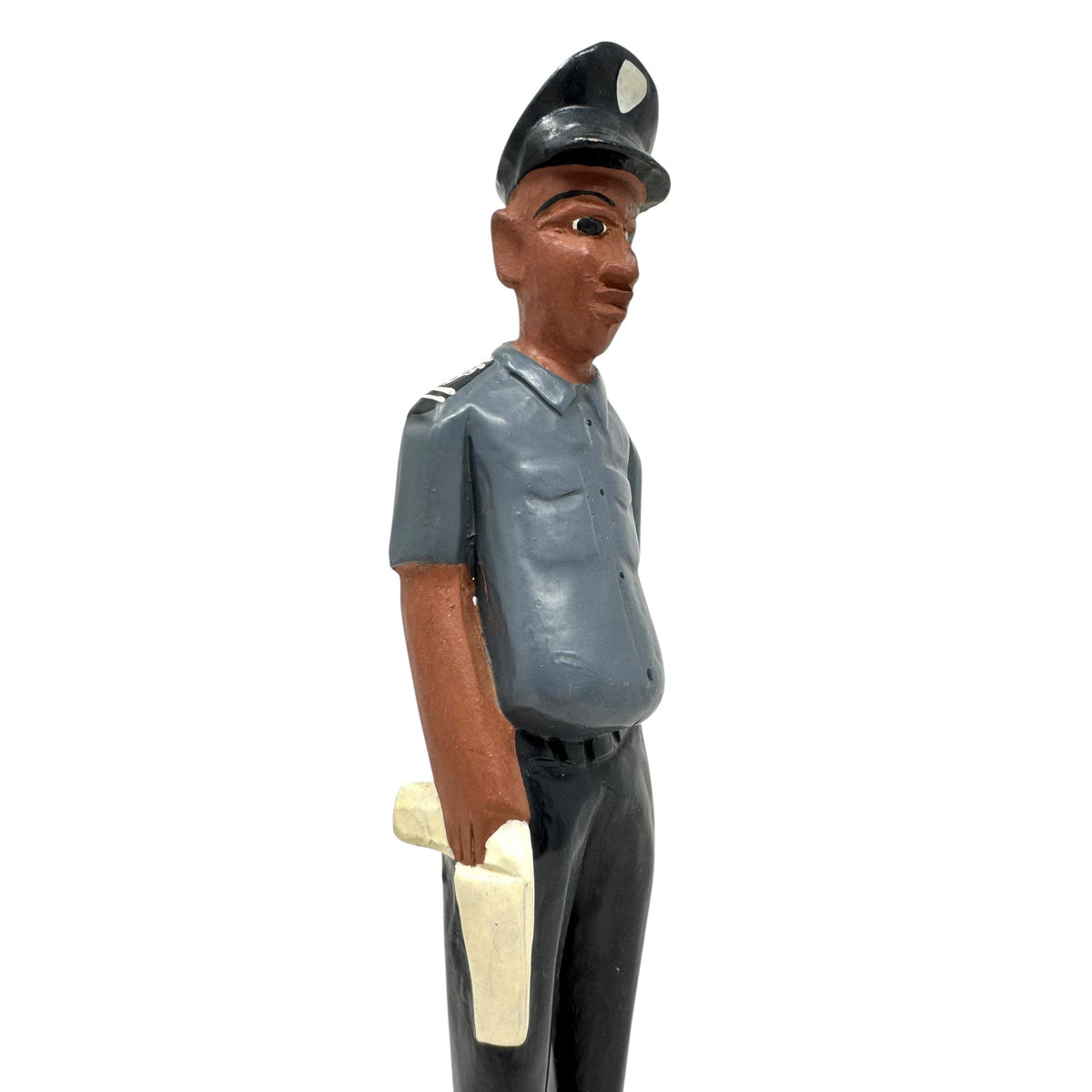 Baule Colon Statue from the Ivory Coast depicting a Male Police Officer - 13" H