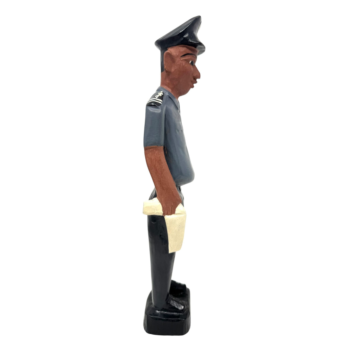 Baule Colon Statue from the Ivory Coast depicting a Male Police Officer - 13" H