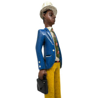 Baule Colon Statue of Businessman from the Ivory Coast - 13" H
