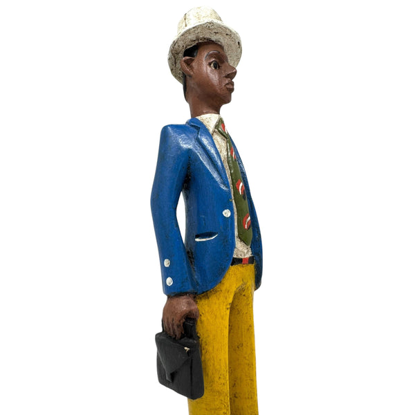 Baule Colon Statue of Businessman from the Ivory Coast - 13" H