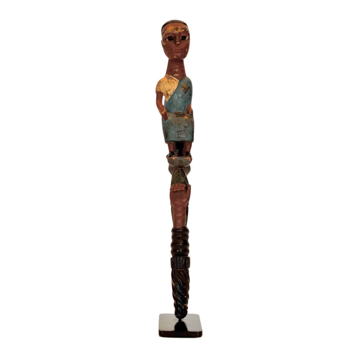Baule Hand-Painted Colon Sculpture from the Ivory Coast - 15" H
