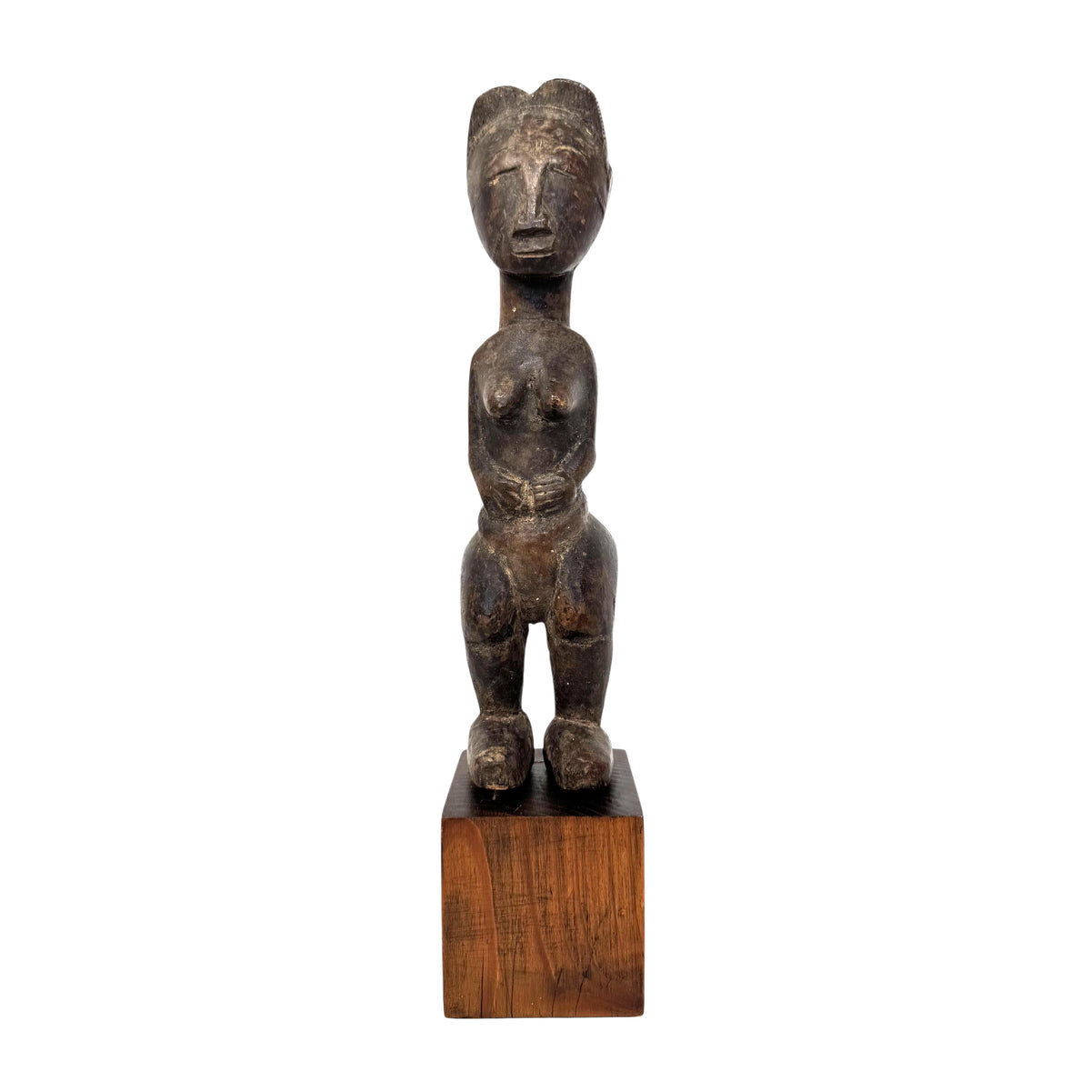 Baule Female Spirit Figure from the Ivory Coast - 13.5" H X 2.5" W