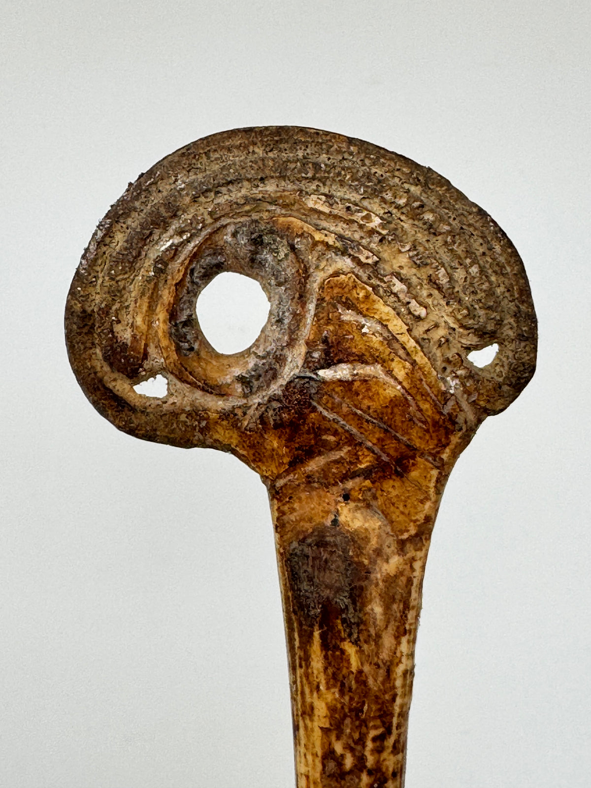 Cassowary Bone Lime Spatula with Acrylic Stand from Papua New Guinea (PNG)
