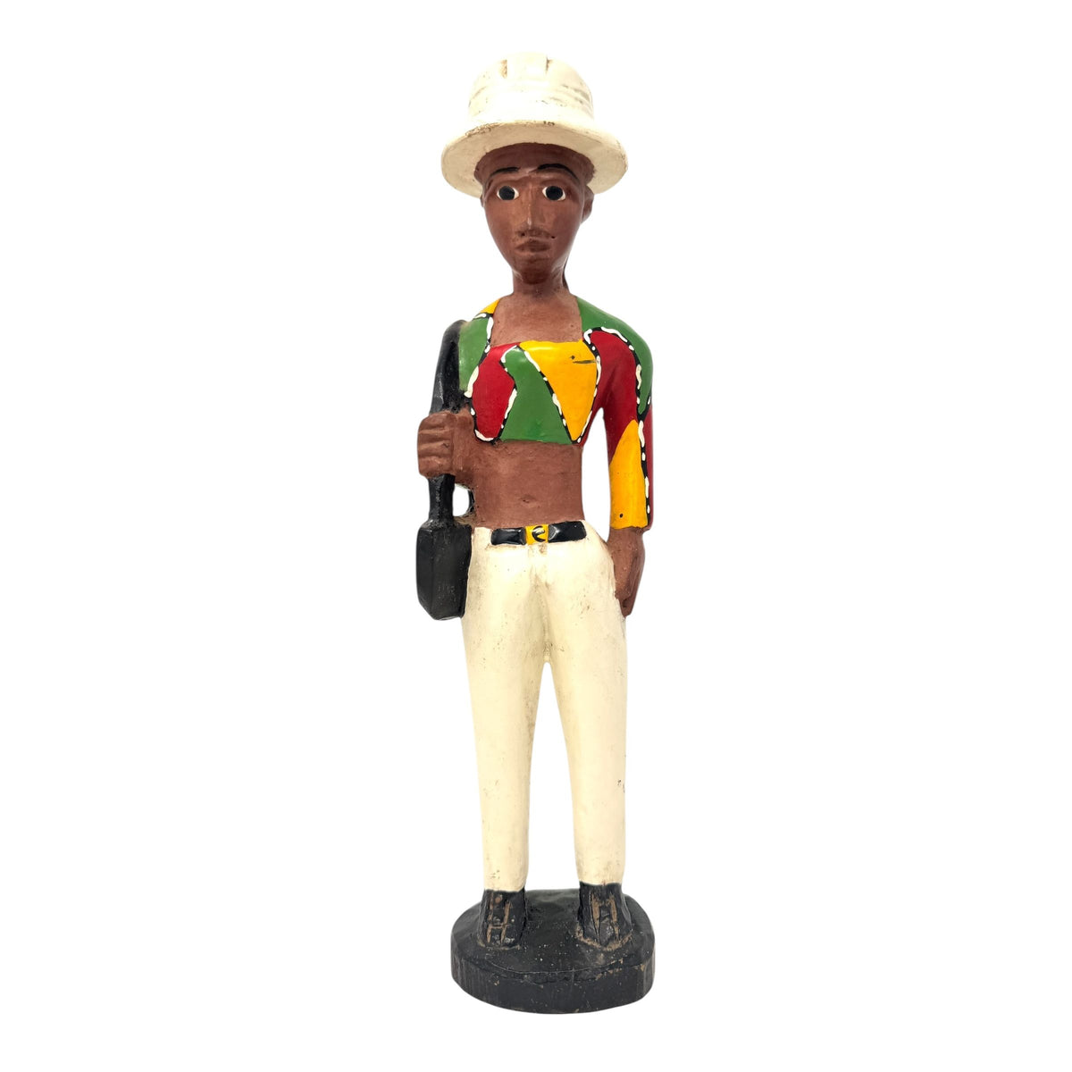 Baule Colon Statue of Female with Purse from the Ivory Coast - 12" H