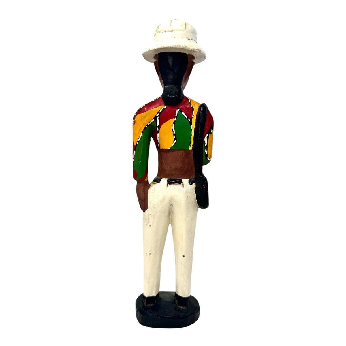 Baule Colon Statue of Female with Purse from the Ivory Coast - 12" H