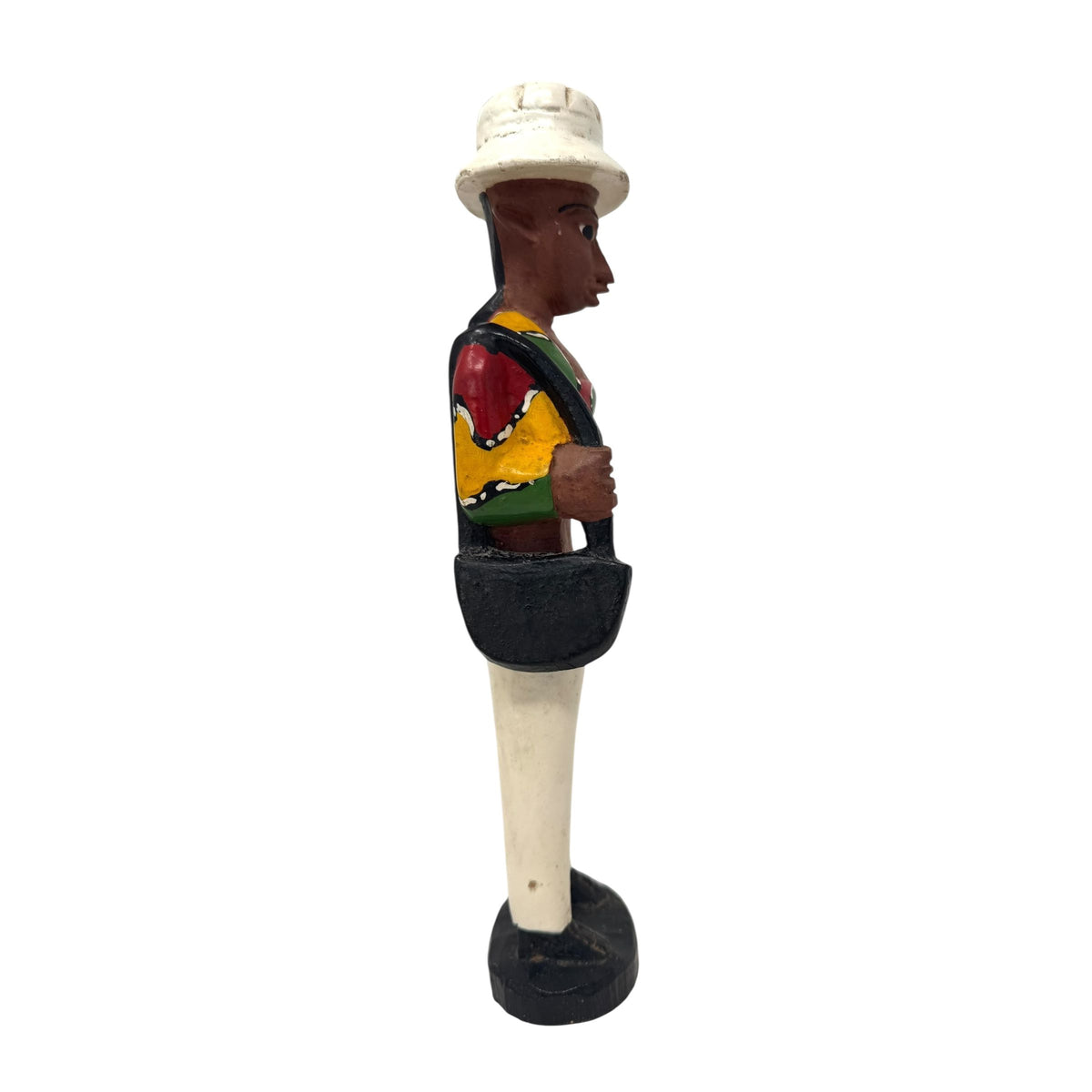 Baule Colon Statue of Female with Purse from the Ivory Coast - 12" H