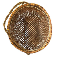 Large Round Fish Trap Basket from the Philippines Measuring 16 Inches High by 20.5 Inches Long