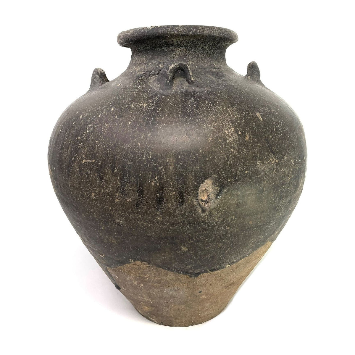 Sukhothai 15th/16th Century Thai Brown-Glazed Jar - 14" H X 12.5" Diam.