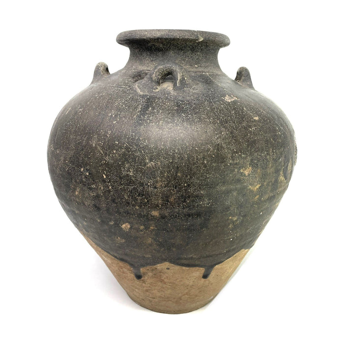 Sukhothai 15th/16th Century Brown-Glazed Jar - 14" H X 12.5" Diam.