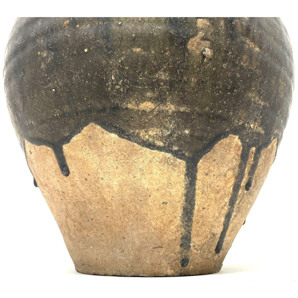 Sukhothai 15th/16th Century Thai Brown-Glazed Jar - 14" H X 12.5" Diam.