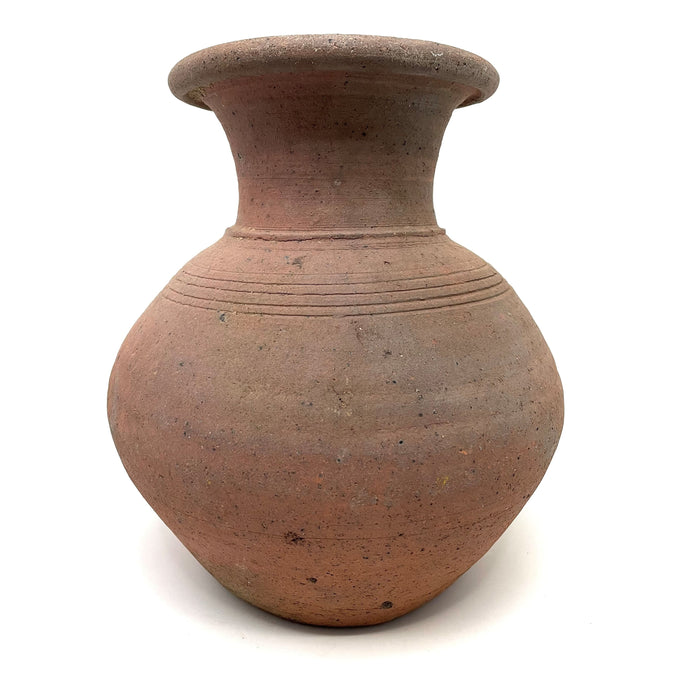 Chinese Ming Dynasty Gray & Peach Martaban Earthenware Pot.