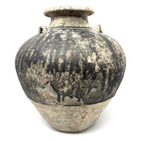 Sukhothai 15th/16th Century Thai Brown Drip-Glazed Jar - 15" H X 13.5" Diam.