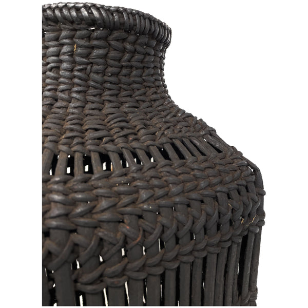 Butit Locust Basket with Dark Brown/Black Coloration from the Philippines - 16" H X 9" L X 9" W