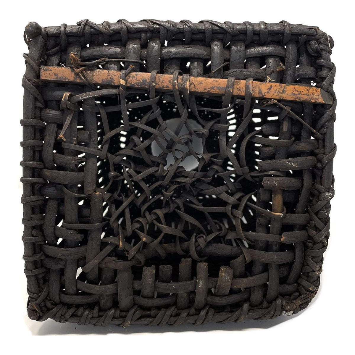 Butit Locust Basket with Dark Brown/Black Coloration from the Philippines - 16" H X 9" L X 9" W