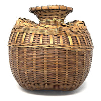 Vintage Fish Creel Basket with Natural/Buff Patina from the Philippines - 10.5" H X 11.75" L X 9.75" W