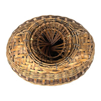 Vintage Fish Creel Basket with Natural/Buff Patina from the Philippines - 10.5" H X 11.75" L X 9.75" W