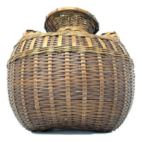 Vintage Fish Creel Basket with Natural/Buff Patina from the Philippines - 10.5" H X 11.75" L X 9.75" W