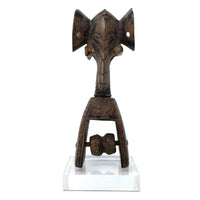 Guro-Style Heddle Pulley with Two Elephants from Ivory Coast/Côte d’Ivoire