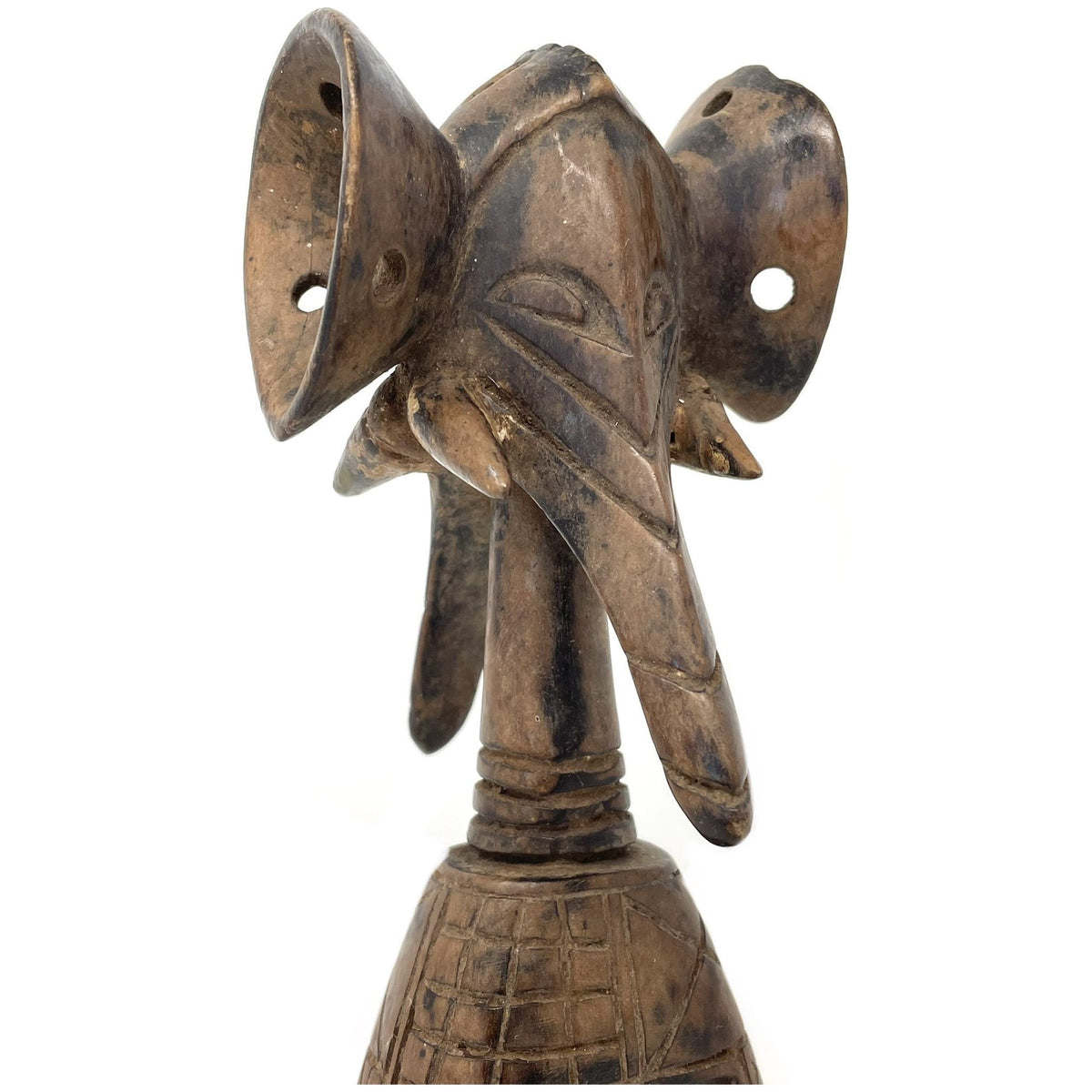 Guro-Style Heddle Pulley with Two Elephants from Ivory Coast/Côte d’Ivoire