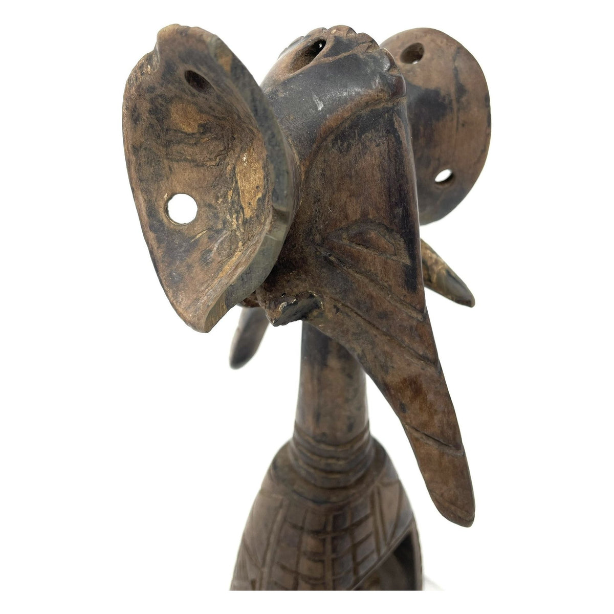 Guro-Style Heddle Pulley with Two Elephants from Ivory Coast/Côte d’Ivoire