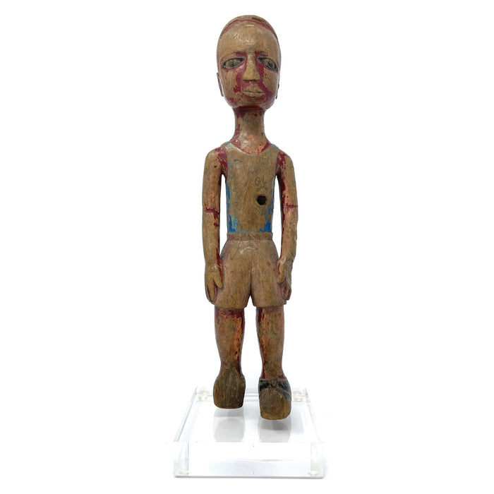 Baule Hand-Carved Soccer Player from Ivory Coast mounted on Clear Acrylic Base.