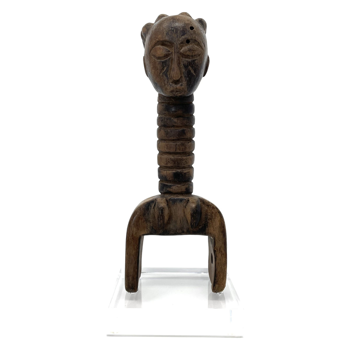 Baule-Style Heddle Pulley with Anthropomorphic Head from Ivory Coast/Côte d’Ivoire