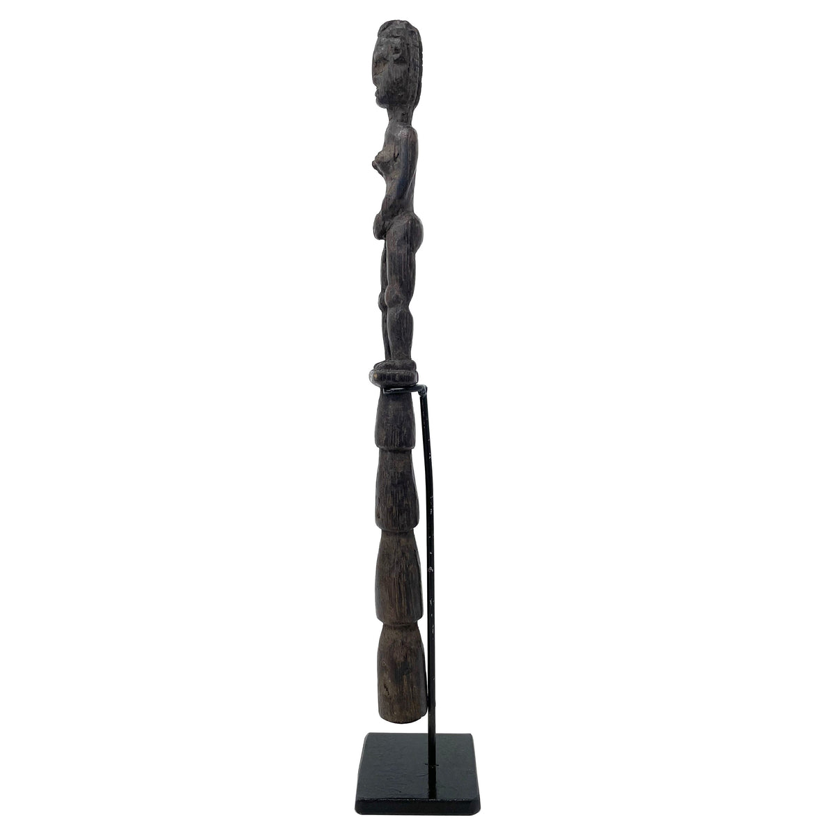 Luba-Style Scepter with Female Carving from DRC