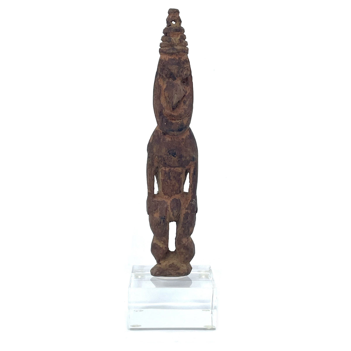 Papua New Guinea (PNG) Sepik River Ancestral Figure with Acrylic Base Measuring 7.25 Inches Tall