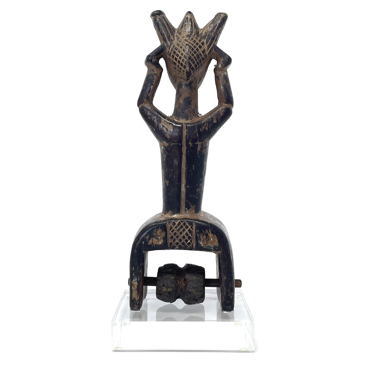 Baule-Style Heddle Pulley with Anthropomorphic Figure from Ivory Coast/Côte d’Ivoire