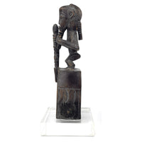 Baule-Style Heddle Pulley with Male Figure and Staff from Ivory Coast/Côte d’Ivoire