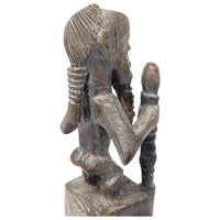 Baule-Style Heddle Pulley with Male Figure and Staff from Ivory Coast/Côte d’Ivoire