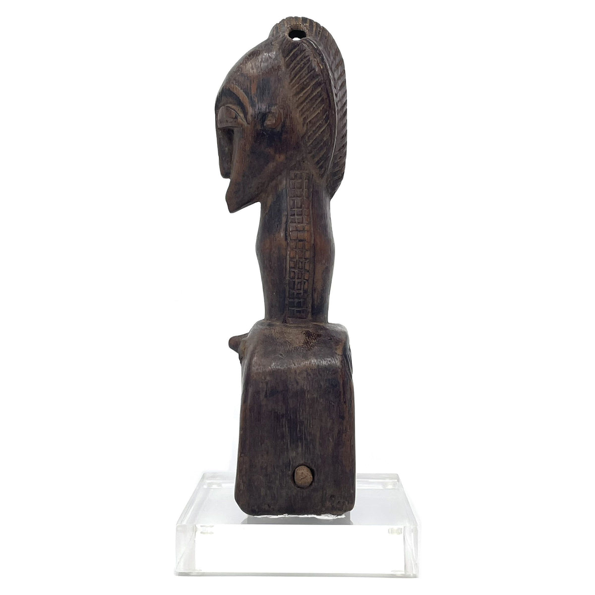 Baule-Style Heddle Pulley with Anthropomorphic Head from Ivory Coast/Côte d’Ivoire