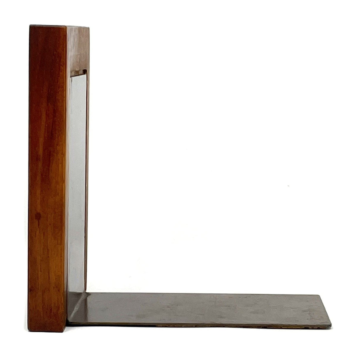 Robert Wuersch Mid-Century Walnut and Blue Enamel Bookend